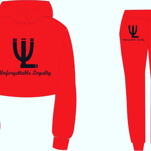 "The Empress" Crop Top Red Hoodie Sweat Suit ****PRE-ORDER NOW****