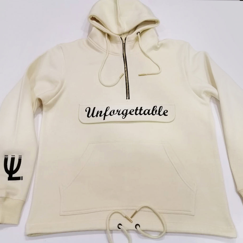 White "Unforgettable" Hoodie
